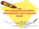 Молодежный сленг в русском языке