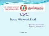 Программа: Microsoft Excel