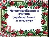 Методическое объединение учителей украинского языка и литературы