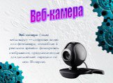Веб-камера (также вебкамера) — цифровая видео или фотокамера, способная в реальном времени фиксировать изображения, предназначенные для дальнейшей передачи по сети Интернет. Веб-камера