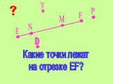 Е F Y P D N M. Какие точки лежат на отрезке EF?