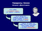 Ахилл вообще не сдвинется с места (как, впрочем, и черепаха), а прежде, чем пройти это второе место, он должен пройти место, которое находится на полпути между ними, и так далее до бесконечности. так как прежде, чем добраться до любого места, он должен пройти то место, которое находится на полпути м