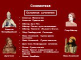 Ансельм. Монологион. Ансельм. Прослогион. Абеляр. Да и Нет. Абеляр. Логика «для начинающих». Абеляр. Теология «Высшего блага». Пётр Ломбардский. Сентенции. Фома Аквинский. Сумма против язычников. Фома Аквинский. Сумма теологии. Дунс Скот. Оксфордское сочинение. Оккам. Сумма логики. Оккам. Трактат о 