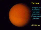 Титан. второй по величине спутник планеты в Солнечной системе. Ø 5100 км