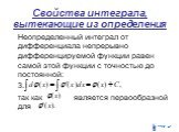 Неопределенный интеграл от дифференциала непрерывно дифференцируемой функции равен самой этой функции с точностью до постоянной: 3. так как является первообразной для