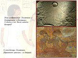 Это изображения Эхнатона и Нефертити с дочерьми. А всего у них было шесть дочерей! А это дочери Эхнатона. (Фрагмент росписи из дворца)