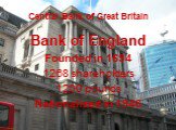 Central Bank of Great Britain. Bank of England Founded in 1694 1268 shareholders 1200 pounds Nationalized in 1946