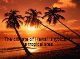 The climate of Hawaii is typical for a tropical area
