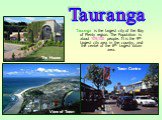 Tauranga is the largest city of the Bay of Plenty region. The Population is about 109,100 people. It is the 9th largest city area in the country, and the centre of the 6th largest urban area. View of Town Town Centre The House Tauranga