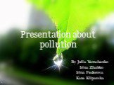 Presentation about pollution. By Julia Yemchenko Irina Zhabko Irina Fedorova Kate Klipatska