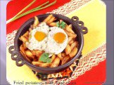 Fried potatoes with fried eggs