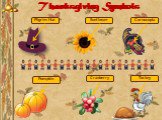 Thanksgiving Symbols Pilgrim Hat Sunflower Cornucopia Pumpkin Cranberry Turkey