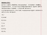 Задание В17. Доступ к файлу city.htm, находящемуся на сервере email.ru, осуществляется по протоколу http. Фрагменты адреса файла закодированы буквами от А до Ж. Запишите последовательность этих букв, кодирующих адрес указанного сайта в сети Интернет.  А) / Б) email В) .htm Г) .ru Д) :// Е) http Ж) c