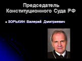 Председатель Конституционного Суда РФ. ЗОРЬКИН Валерий Дмитриевич