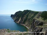 Вид на Большое море. Южное побережье острова с крутыми обрывами в Байкал.