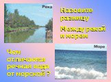 Назовите разницу Между рекой и морем. Чем отличается речная вода от морской ?