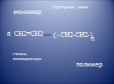 мономер полимер. структурное звено. степень полимеризации. CH2=CH2 ( - CH2-CH2-) n