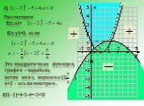 Это квадратичная функция, график – парабола, ветви вниз, вершина (2; ), х=2 - ось cимметрии. f(0;-1)=4-5-4=-5