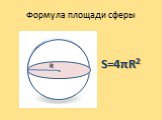 Формула площади сферы. R S=4πR2
