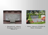 Мемориальная табличка Владимира Набокова, Б. Морская ул. Могила Набокова в Cimetière de Clarens (Швейцария)