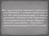 Мать происходила из известного дворянского рода Шеншиных, к которым принадлежал и А.А. Фет, нити родства связывали ее также со знаменитым историком Н.М. Карамзиным. По материнской линии Игорь Северянин находился в родственных отношениях с русской революционеркой А.М. Коллонтай.