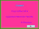 Сюжет Ход событий в художественном тексте. А.Книгин