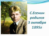 С.Есенин родился 3 октября 1895г