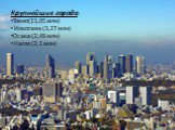 Крупнейшие города:  Токио(13,05 млн)  Иокогама (3,27 млн) Осака (2,48 млн)   Нагоя (2,1 млн)