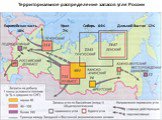 Европейская часть 18%. Урал 7% Сибирь 64% Дальний Восток 12%. Территориальное распределение запасов угля России