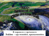 Циклон - атмосферный вихрь с низким давлением в центре. В переводе с греческого Kuklon – крутящийся, вращающийся.