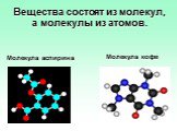Вещества состоят из молекул, а молекулы из атомов. Молекула кофе. Молекула аспирина