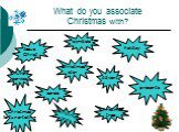 What do you associate Christmas with? Jesus Christ Christmas star Church service Christmas tree holiday Christmas cards carols presents Advent symbols Christmas fortune-telling