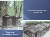 Памятники Муравьёву и Вольфу. Надгробия декабристов в Тобольске