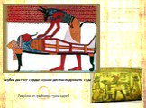 Анубис достает сердце мумии для последующего суда. Рисунки из гробницы трех царей