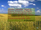 «Голубые просторы, туманы, Ковыли, да полынь, да бурьяны, Ширь земли да небесная лепь! Разлилось, развертелось на воле Припонтийское Дикое Поле,- Темная киммерийская степь. М. Волошин.