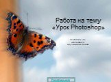 Работа на тему «Урок Photoshop» 11 класса «А» школы №329 Кручининой Юлией