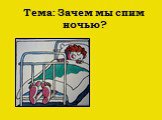 Тема: Зачем мы спим ночью?