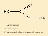 2. метилацетат 1. метилэтаноат. 3. метиловый эфир муравьиной кислоты