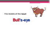 The middle of the target Bull’s-eye