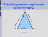 Равнобедренный треугольник и его элементы. основание боковая сторона АВ = ВС