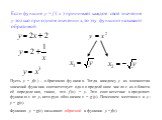 Если функция у = f ( х ) принимает каждое своё значение у только при одном значении х, то эту функцию называют обратимой. Пусть у = f(x) – обратимая функция. Тогда каждому у из множества значений функции соответствует одно определённое число х из области её определения, такое, что f(x) = y. Это соот