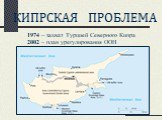КИПРСКАЯ ПРОБЛЕМА. 1974 – захват Турцией Северного Кипра 2002 – план урегулирования ООН
