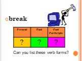 break Can you list these verb forms?