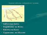 Укажите событие, отображённое на схеме. А)Невская битва Б)сражение на Воже В)битва на Калке Г)сражение на Шелони