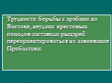 Трудности борьбы с арабами на Востоке, неудачи крестовых походов заставили рыцарей переориентироваться на завоевание Прибалтики.