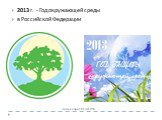 2013 г. - Год окружающей среды в Российской Федерации