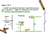 Задача № 1. С какой начальной скоростью надо бросить вниз мяч с высоты h, чтобы он подпрыгнул на высоту 2h? Считать удар абсолютно упругим. Дано: Найти: Решение: 2h Епо+Еко
