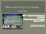 Школа вчера, сегодня, завтра. МОУ «Краснозаводская средняя общеобразовательная школа №7» 1940-2010