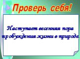 Наступает весенняя пора пробуждения жизни в природе.