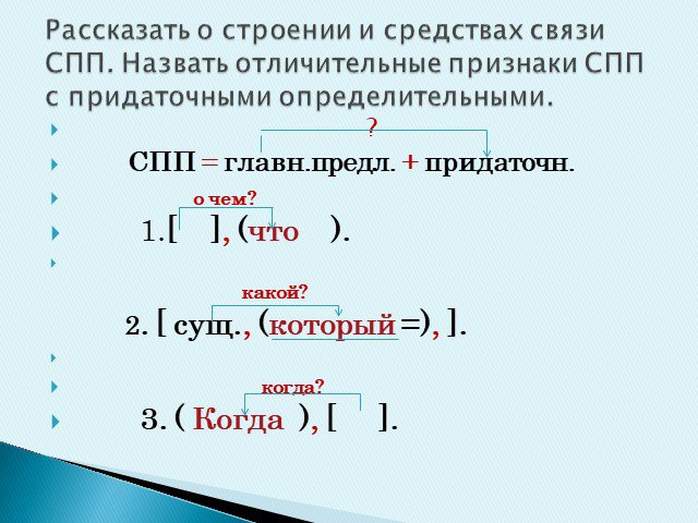 Как строить схемы сложноподчиненных предложений